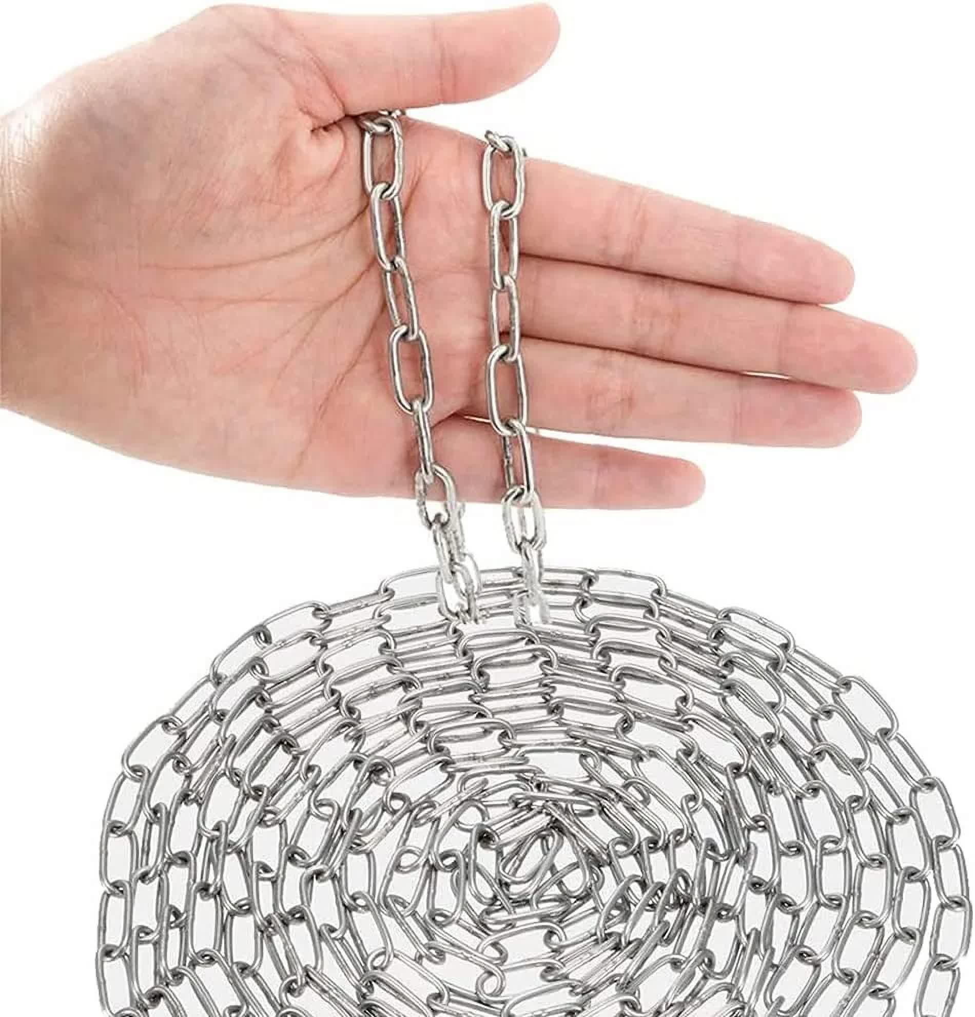 SUS304 Stainless Steel Chain Metal Chain Link Chain Small Light Duty Chain Utility Chain for Home Outdoor Camping Hanging Pet Chain Prevention Theft -Thickness
