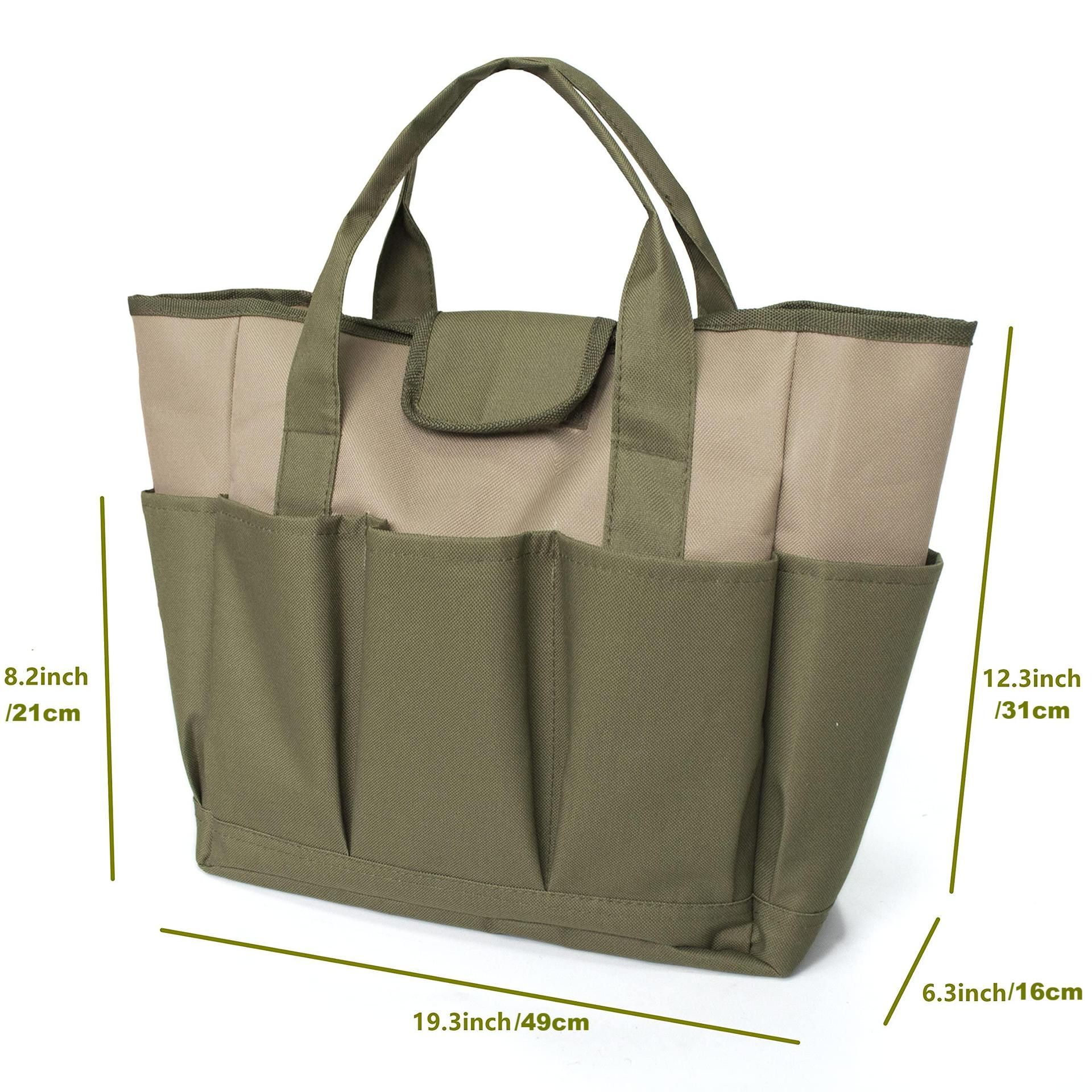 Garden Tool Bag, Gardening Tote With Pockets Canvas Heavy-duty Large Organizer Bag Carrier Gardening Storage Tote for women Men — image 4