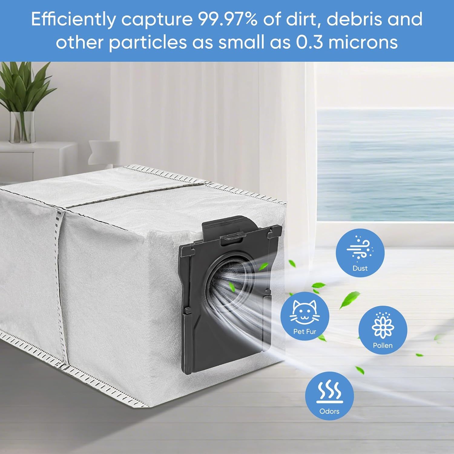 15 Pack Vacuum Bags Replacement or Dreame X50 Ultra/X40 Ultra/X30 Ultra/L50 Ultra/L40 Ultra/L10s Ultra Gen 2/L10s Pro Ultra Robot Vacuum Cleaner,3.2L Large — image 6