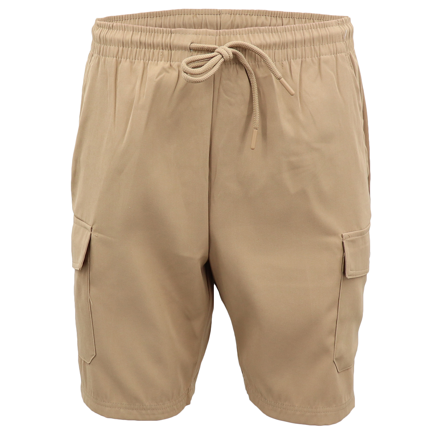 Men's Cargo Shorts 4 Pockets Cascual Work Trousers Active Pants Elastic Waist, Khaki, L โ image 3