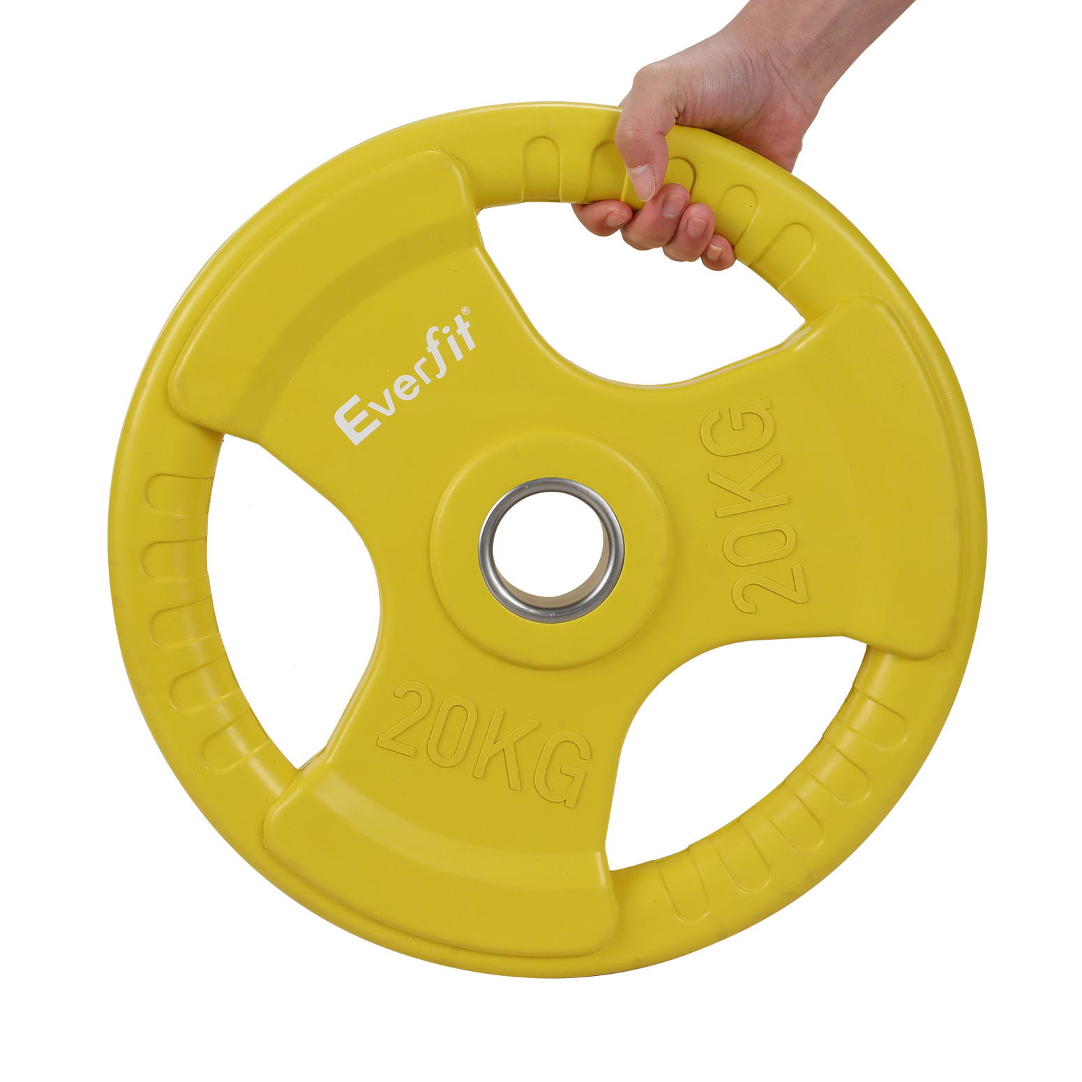Everfit Weight Plates Olympic 20kg Dumbbell Barbell Plate Weight Lifting Home Gym Yellow — image 3