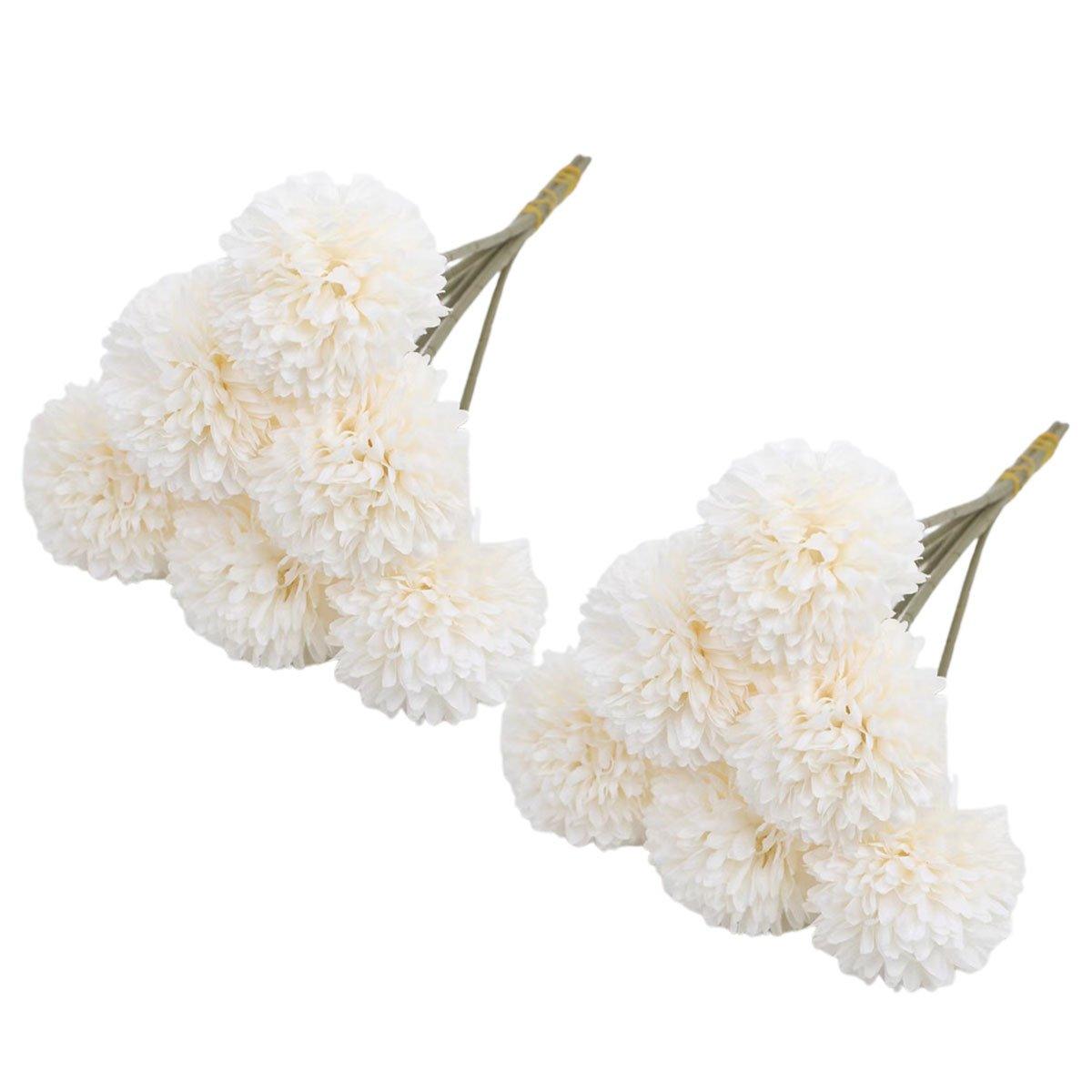 12pcs Artificial Dandelion Fake Flower Simulation Arrangement Desktop Decoration - Blue โ image 6