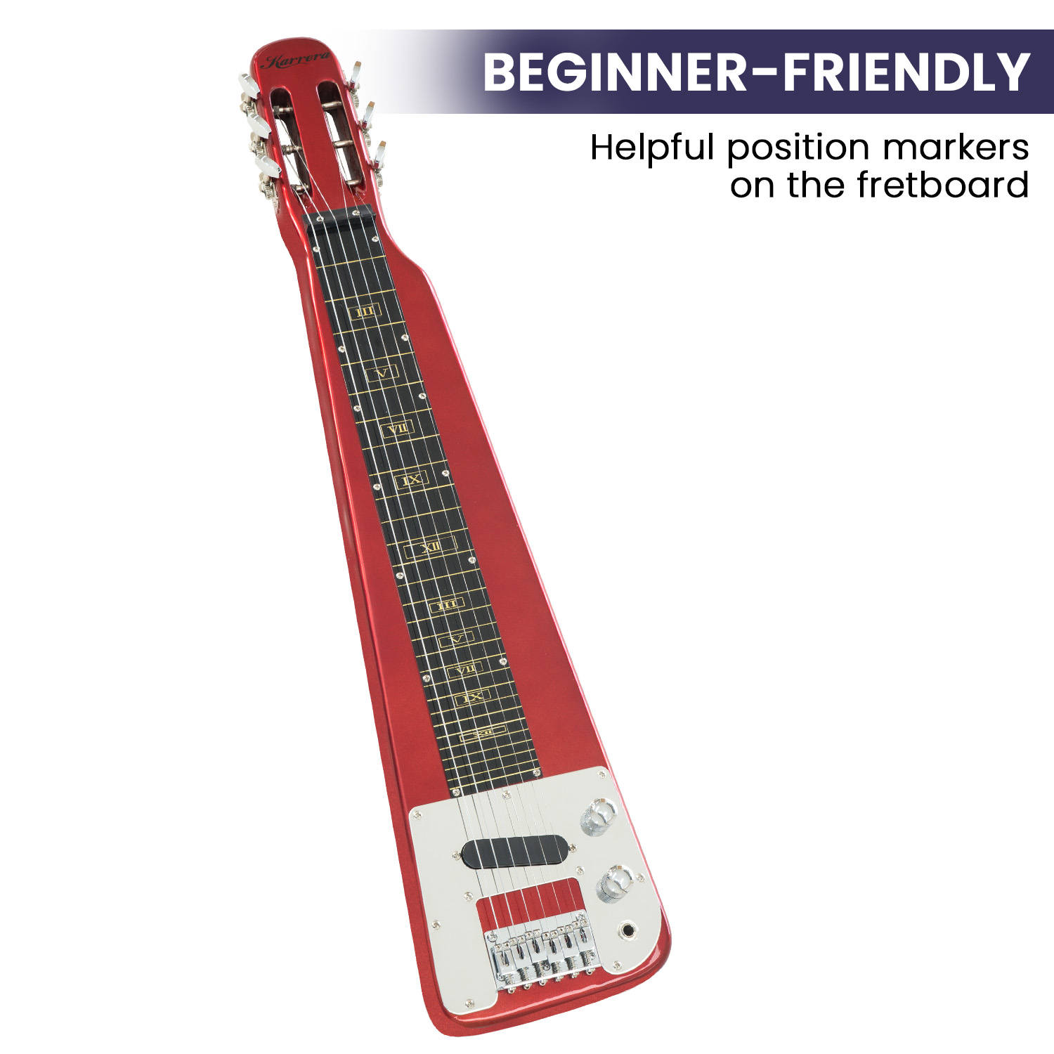 Karrera 6-String Steel Lap Guitar - Metallic Red — image 6