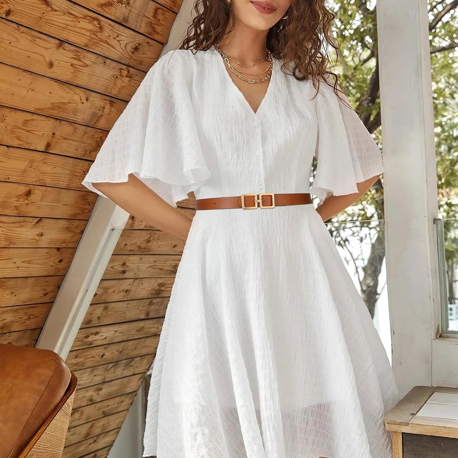 Reversible Leather Belt for Women Jeans Pants Fashion Ladies Belt for Dress with Gold Buckle โ image 3