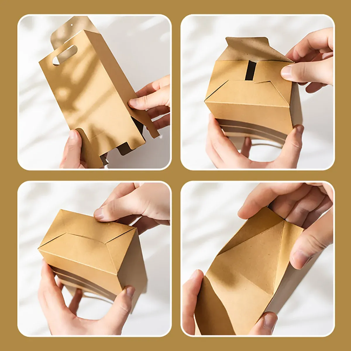 50PCS Portable Kraft Paper Gift Boxes for Birthday Holiday Wrapping — image 5