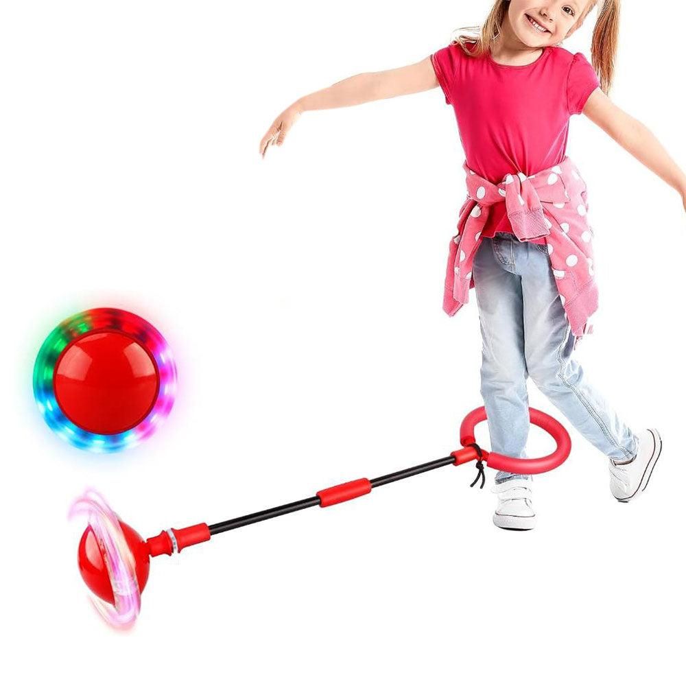 Foldable Skip Ball for Colorful Flashing Wheel Skip Ball Game Fitness Toys Red — image 3