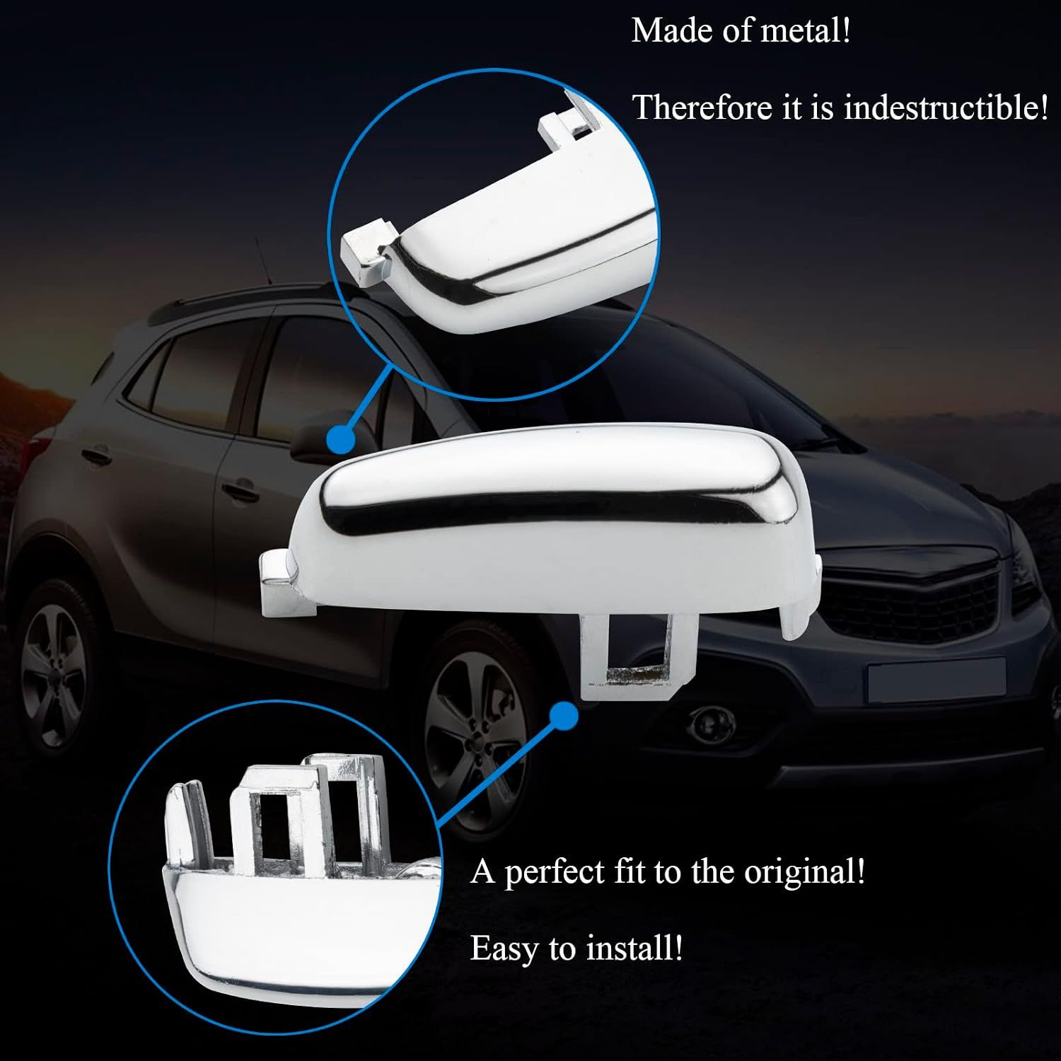 Durable High Quality Replacement Alloy handbrake button with spring for Opel Mokka 2012-2018, Made of Aluminum β image 3