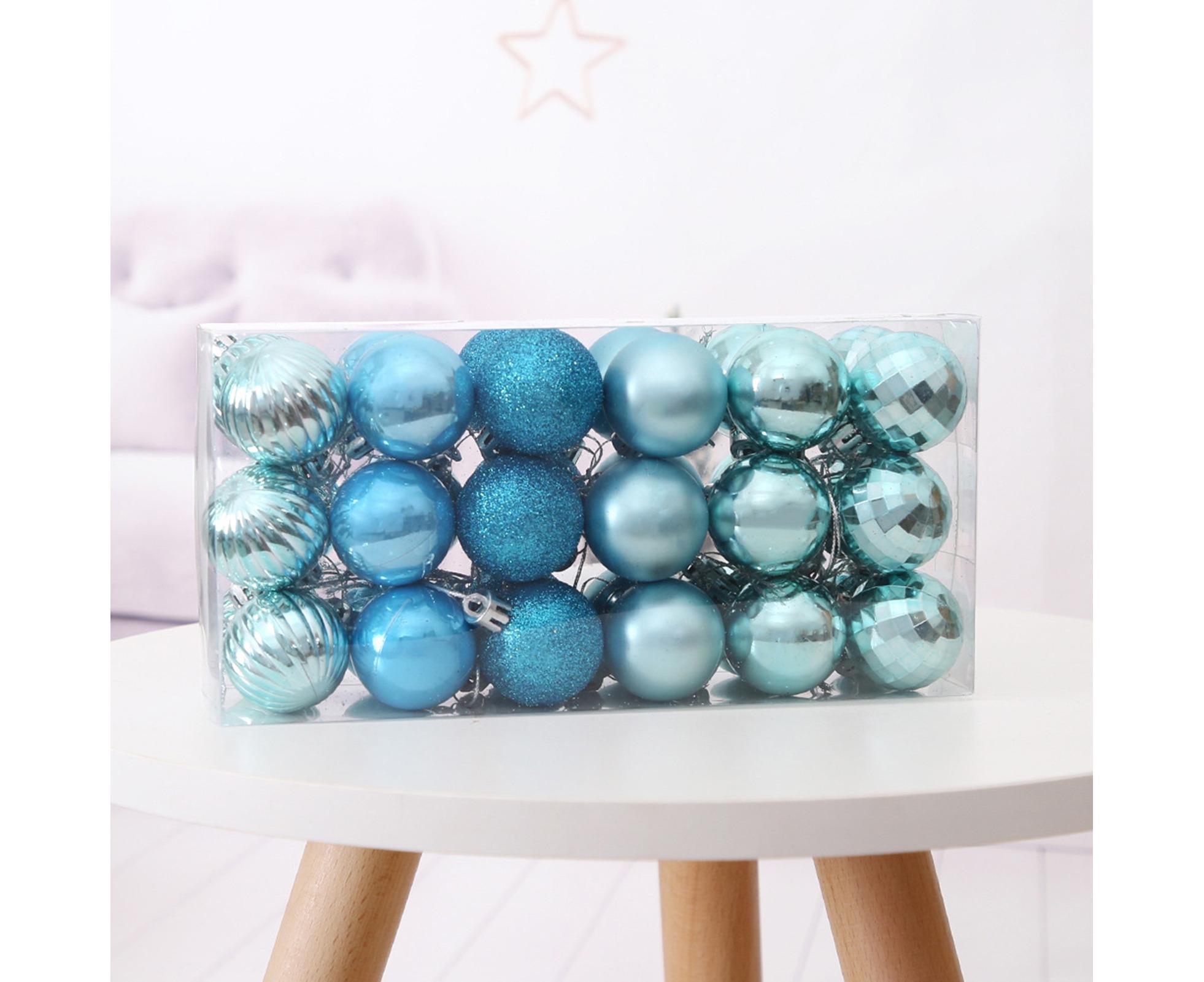 36Pcs/Set Xmas Hanging Ball Decor-Blue — image 2