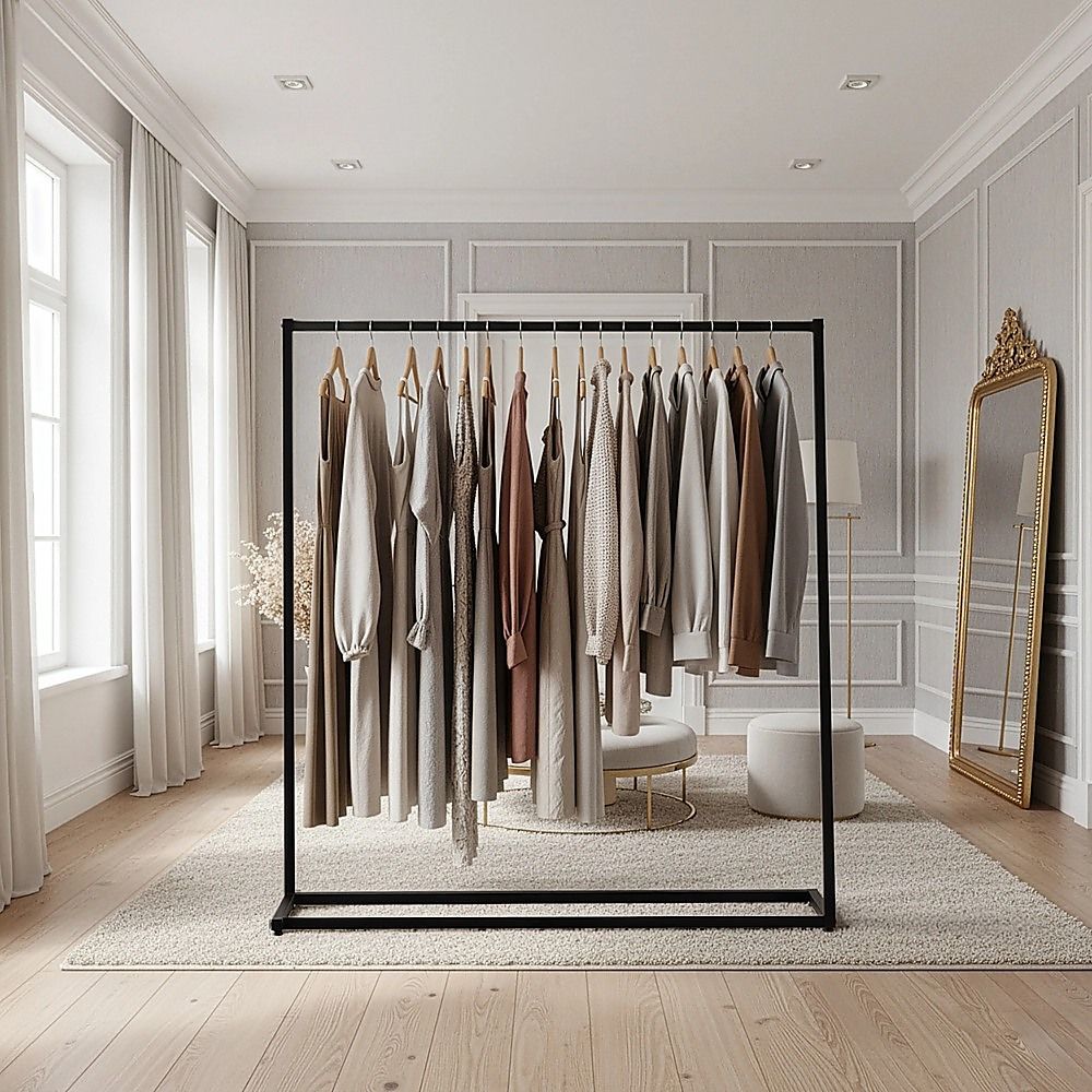 Commercial Clothing Garment Rack Retail Shop Black — image 3