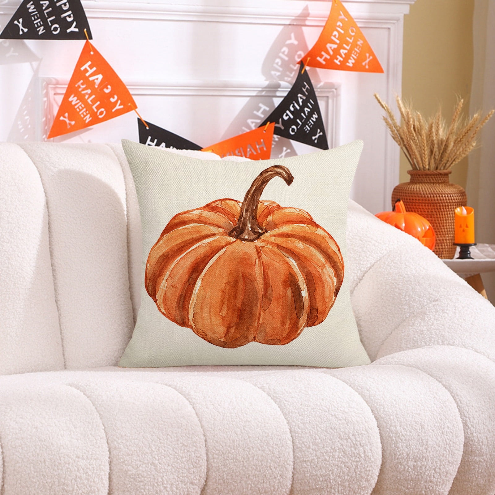 Fall Pillow Covers 18 x 18 inch Pumpkin Maple leaves Throw Pillow Covers Outdoor Autumn Thanksgiving Harvest Farmhouse Pillowcase Cushion Case for Home Sofa โ image 4