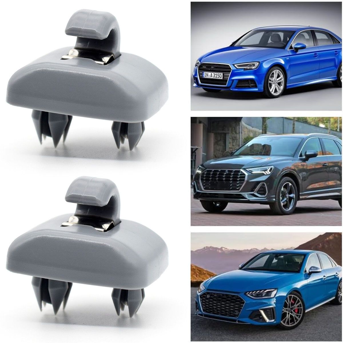 High Performance 2x Sun Visor Clip Hook Mount Holder compatible with Audi A1 A3 A4 A5 Q3 Q5 B6 B7 B8, Made of Plastic โ image 4