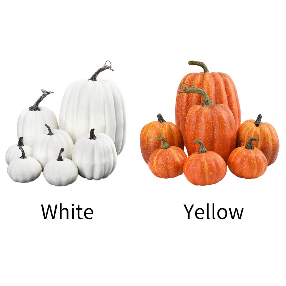 7PCS Simulation Pumpkin Model Artificial Pumpkin Decoration Home Table Decor for Thanksgiving and Halloween — image 2