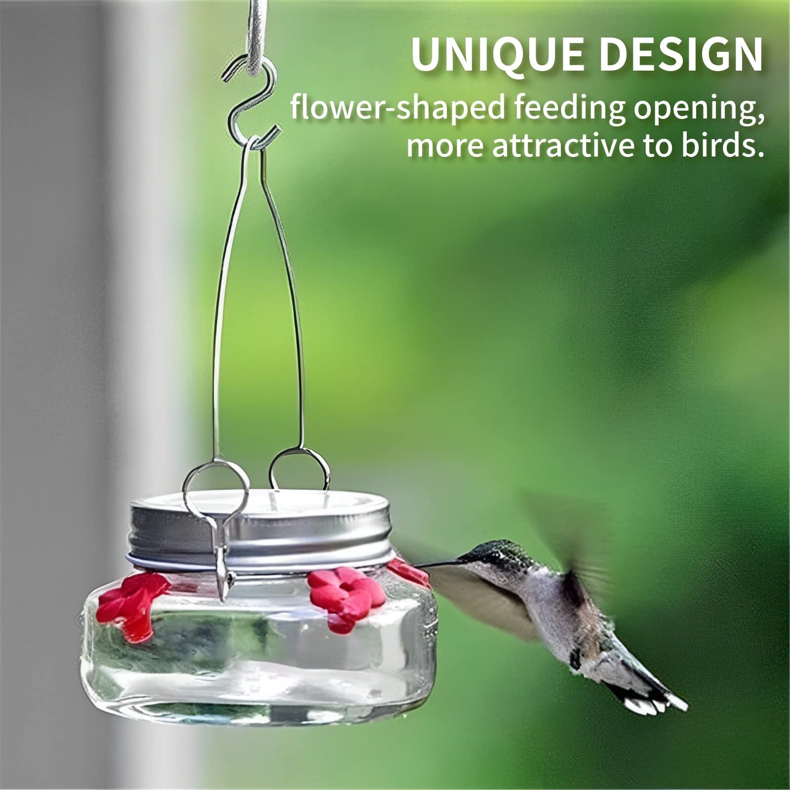 Hummingbird Feeder for Outdoors Hanging Plastic Solar Powered Bird Feeder Outside for Garden Backyard (A) — image 3