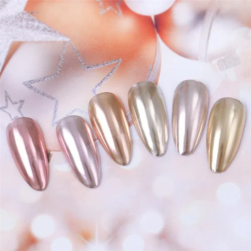 6 Colour Nail Mirror Effect Powder High Pigment Glitter Nail Art Dust Manicure A - 01 โ image 5