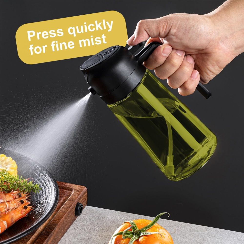 16oz/470ml Glass Olive Oil Sprayer for Cooking β 2 in 1 Olive Oil Dispenser Bottle for Kitchen Gadgets and Air Fryer Accessories, Salad, BBQ - Black β image 5