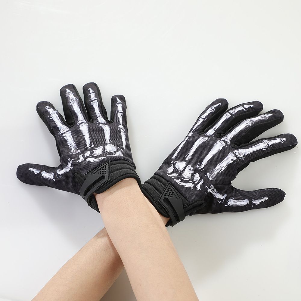 LOHAS FOX Skeleton Rose Motorcycle Gloves White skeleton XL โ image 4