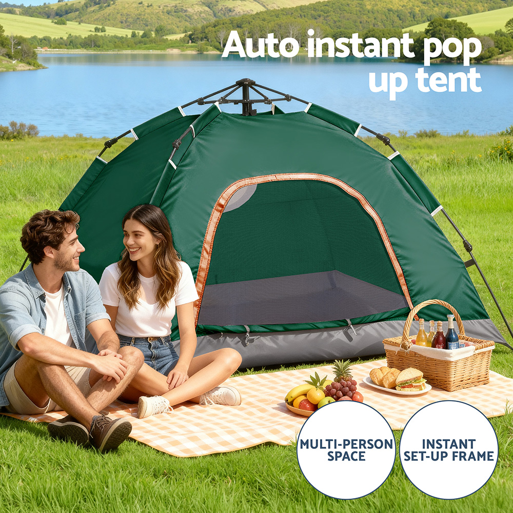 Weisshorn Camping Tent Instant Tent Pop up 2 Person Outdoor Hiking Tents Hiking Green โ image 5