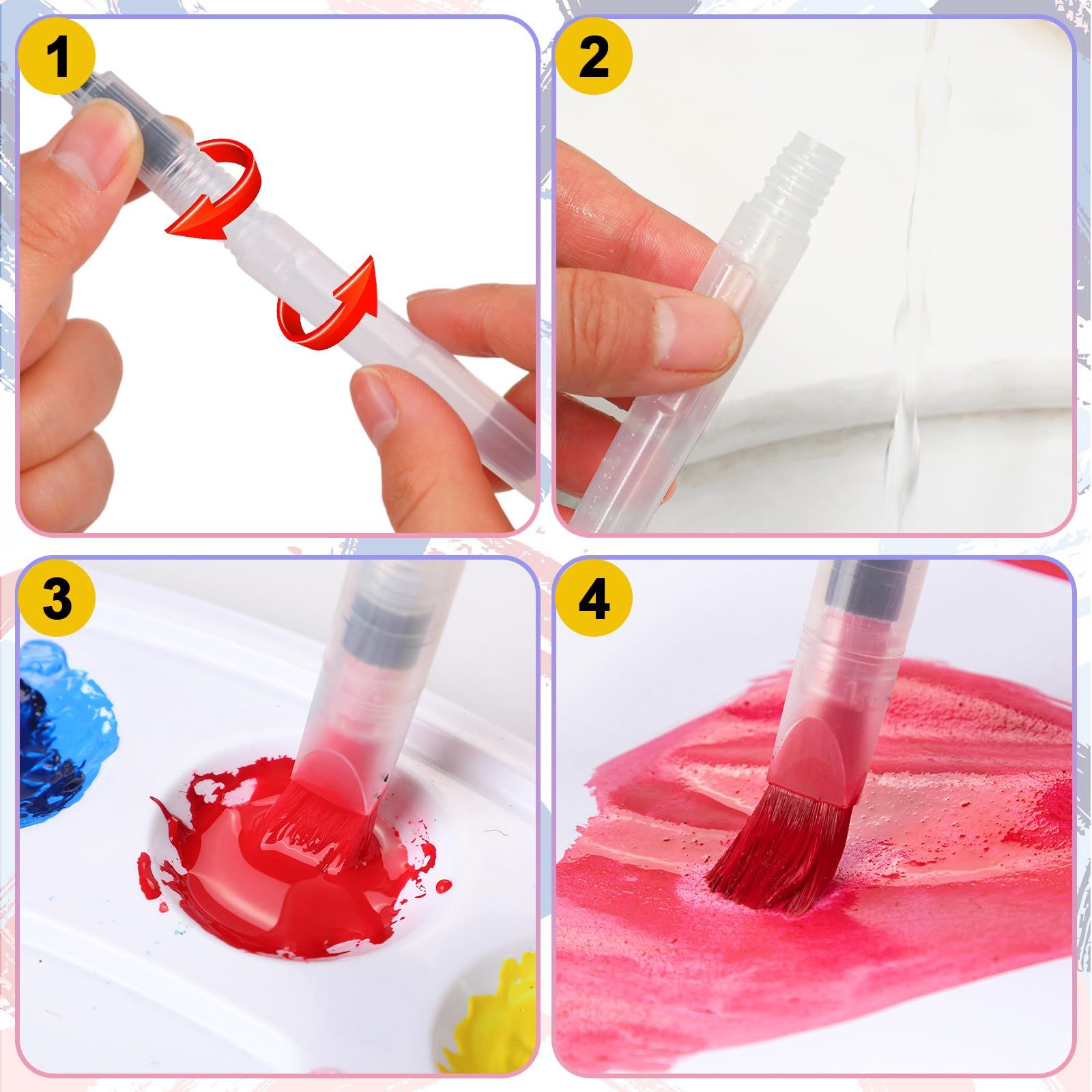 Leakproof Water Brush Pen with Assorted Tips — image 3