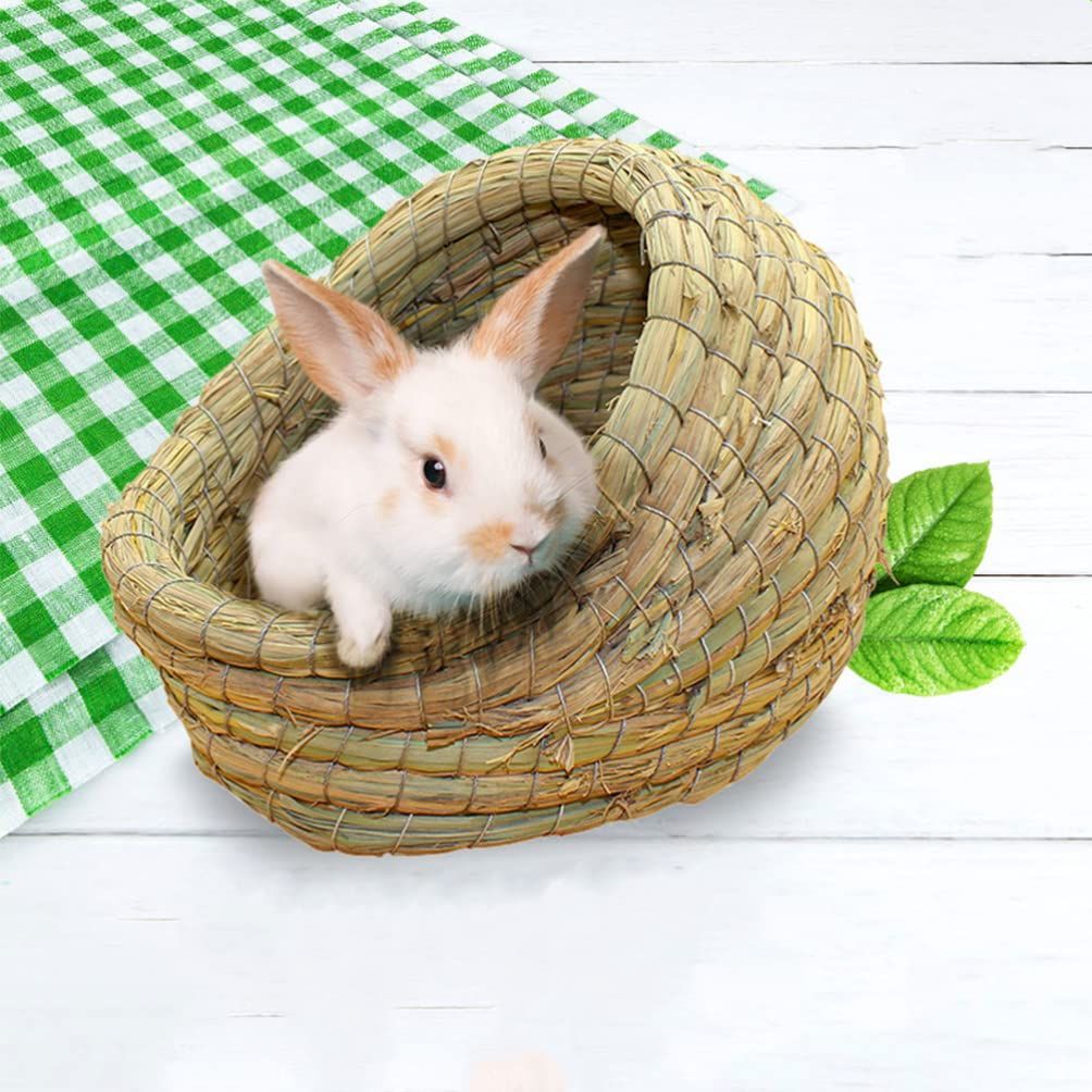 Rabbit grass bed, rabbit woven hay bed, natural handmade grass house for small pets, suitable for Totoro, guinea pigs, hedgehogs, rats（mini version） — image 3