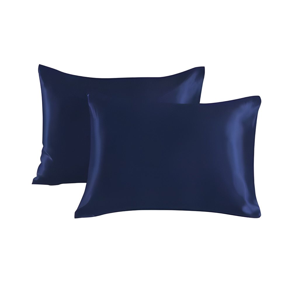 Satin pillowcase 2-pack, 50 × 66cm, dark blue