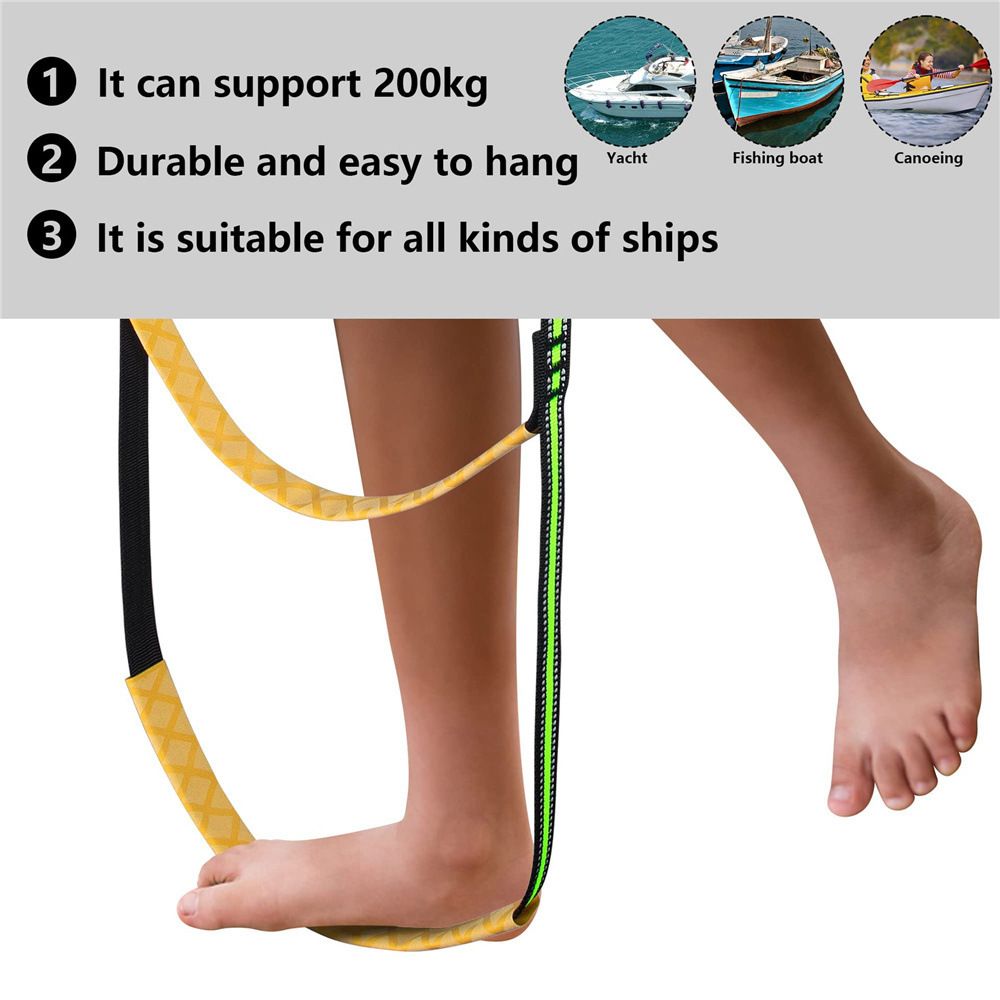 4 Step Boat Rope Ladder，Boat Rope Ladder Extension,Assist Boat Folding Ladder,Swim Ladder for Sailboat,Kayak, Canoeing (4 Steps) — image 2