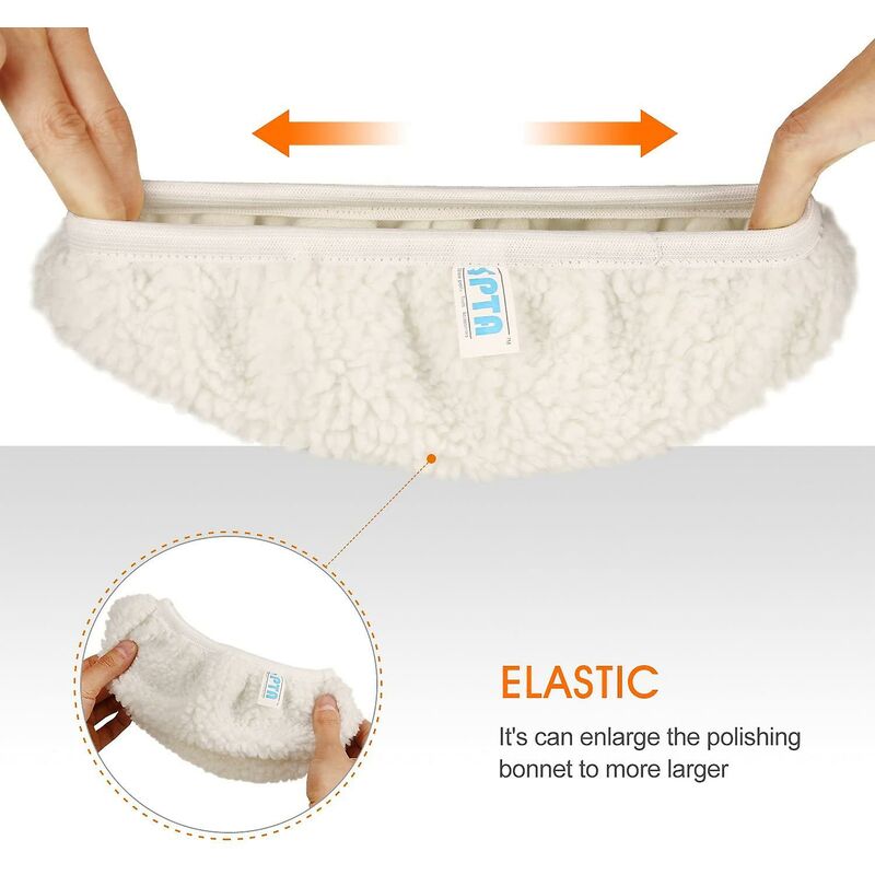 Polishing Bonnet, 5 Pieces (230-250Mm) Polishing Bonnets Electric Bonnets For Car Wool Bonnet Waxing Pads For Most Car โ image 4