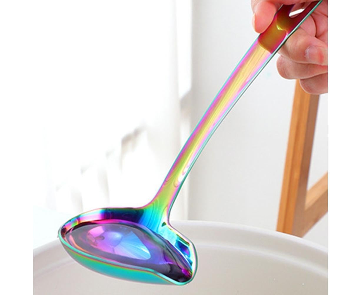 Stainless Steel Duck Mouth Oil Spoon Hanging Hot Pot Soup Ladle Scoop Tableware-Rose Gold โ image 6