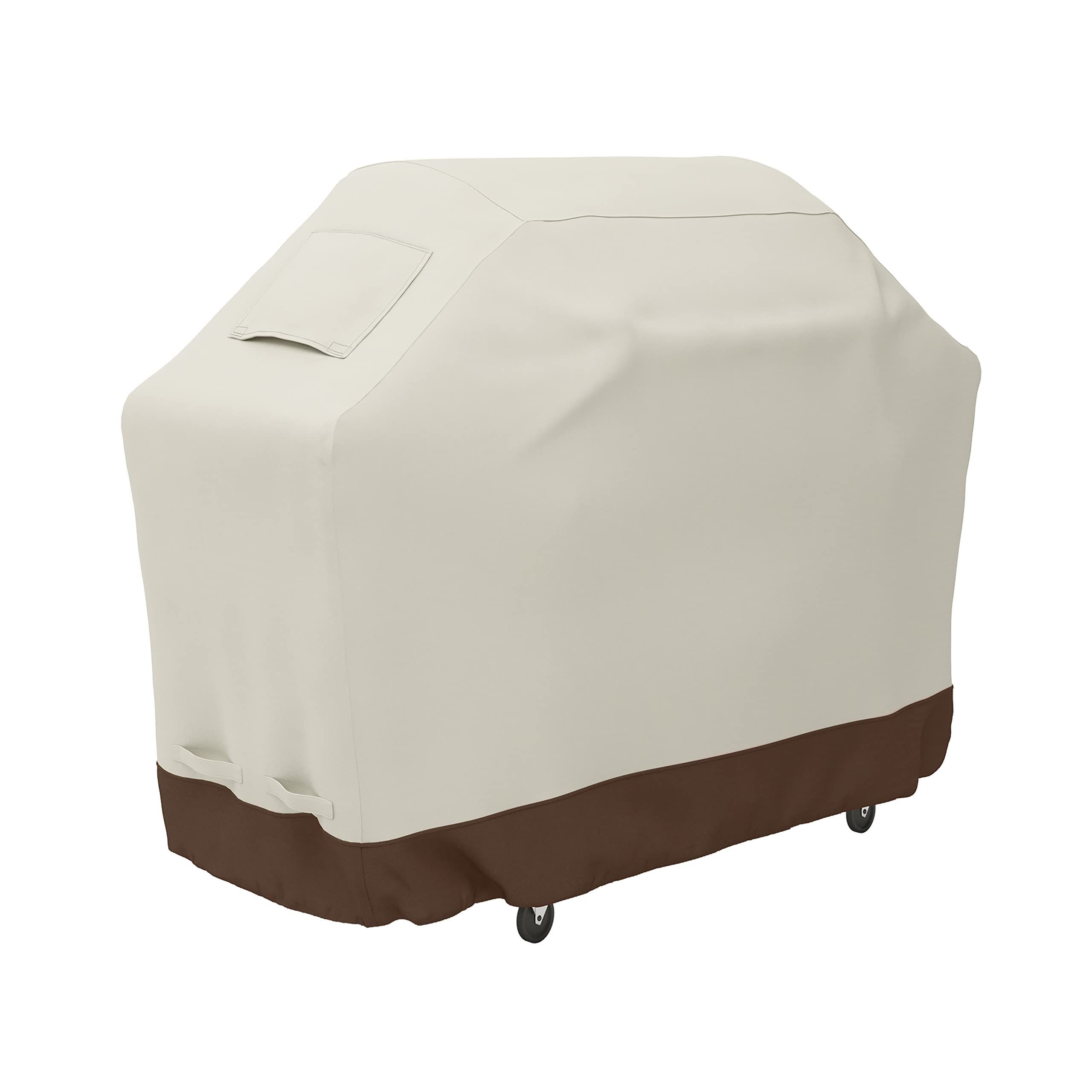 Gas Grill Barbecue Cover, Medium, Beige Tough interlocking seams provide enhanced strength