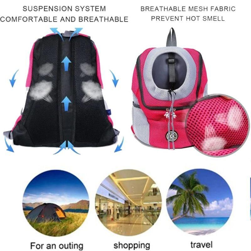 Breathable Mesh Pet Carrier Backpack For Dogs Cats Hiking Travel - Orange M โ image 3