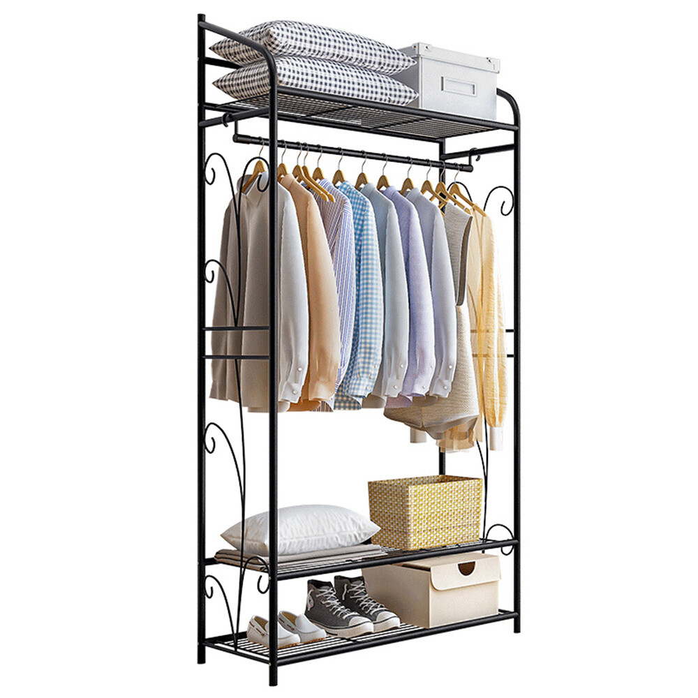 Extra Large Metal Clothes Rail Storage Dress Hanging Garment Rack Portable Stand — image 2
