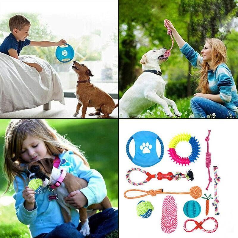 10X Braided Rope Dog Toys Chew Play Clean Teeth — image 3