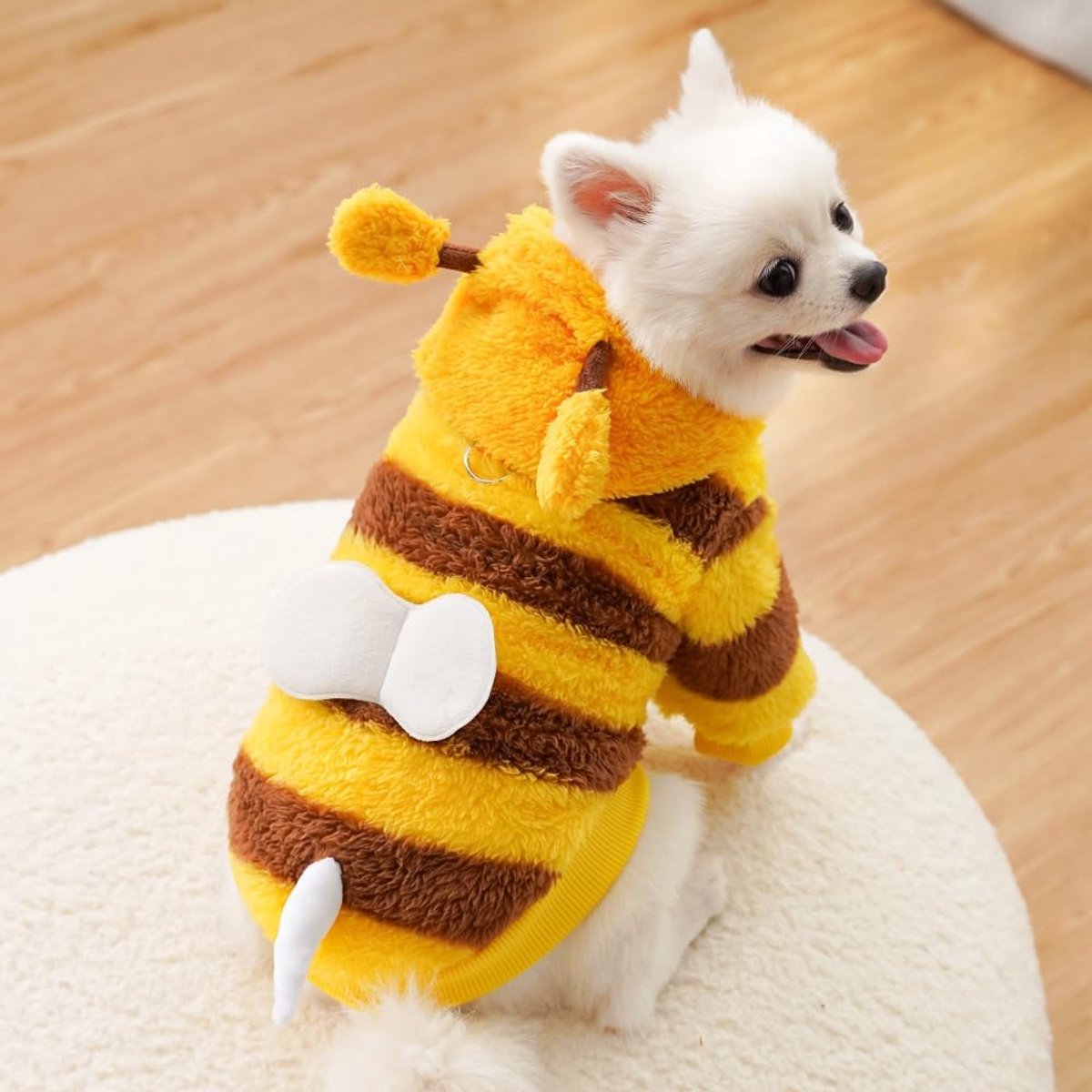 Dog Coat - Fleece Hoodie - Autumn and Winter Dog Clothes - Bumblebee Dog Costume - Cold Weather Coat - Fun Bee Dog Costume - Perfect for Christmas โ image 3