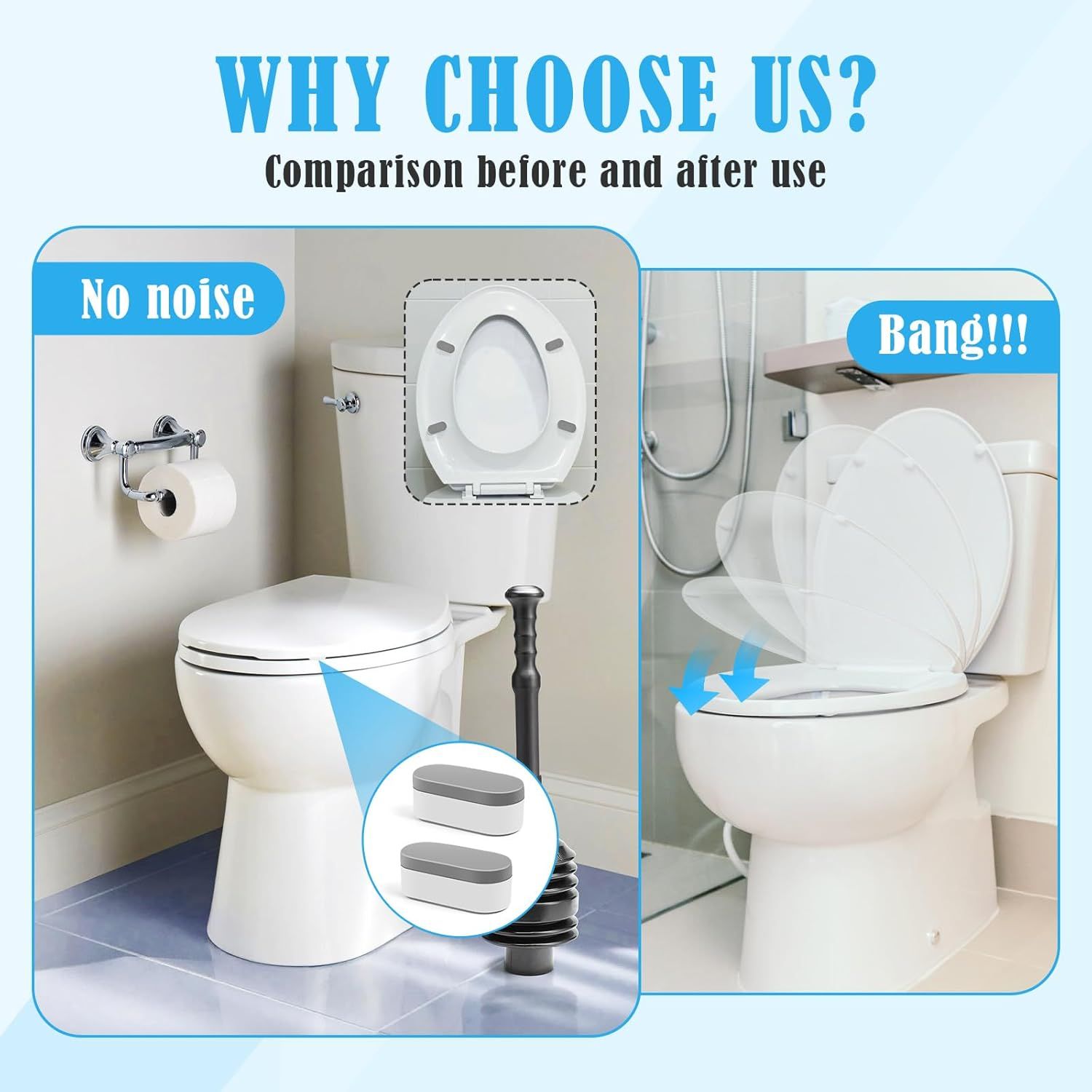 4PCS Toilet Seat Bumpers,Universal Buffer Toilet Lid Bumpers for Families, Hotels, Hospitals, School Toilet Seats โ image 6