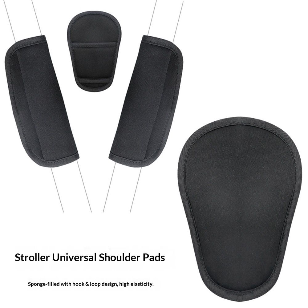 two sets 3 Pieces Shoulder Crotch Pad Compatible with Car Seat Stroller High Chair, Harness & Strap Comfort Cushion (black) — image 3