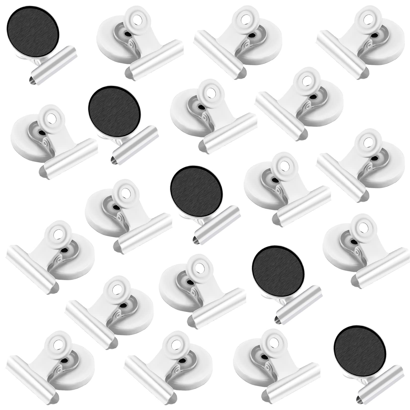 20 Pack Fridge Refrigerator Magnets, Strong Magnetic Clips for Whiteboard, Office, Locker, Photo Displays (30mm Wide)