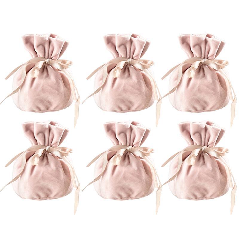 6PCS Velvet Cloth Drawstring Bags Gift Bag Jewelry Ring Pouch Earring Favor - Dark Blue-6PCS — image 6