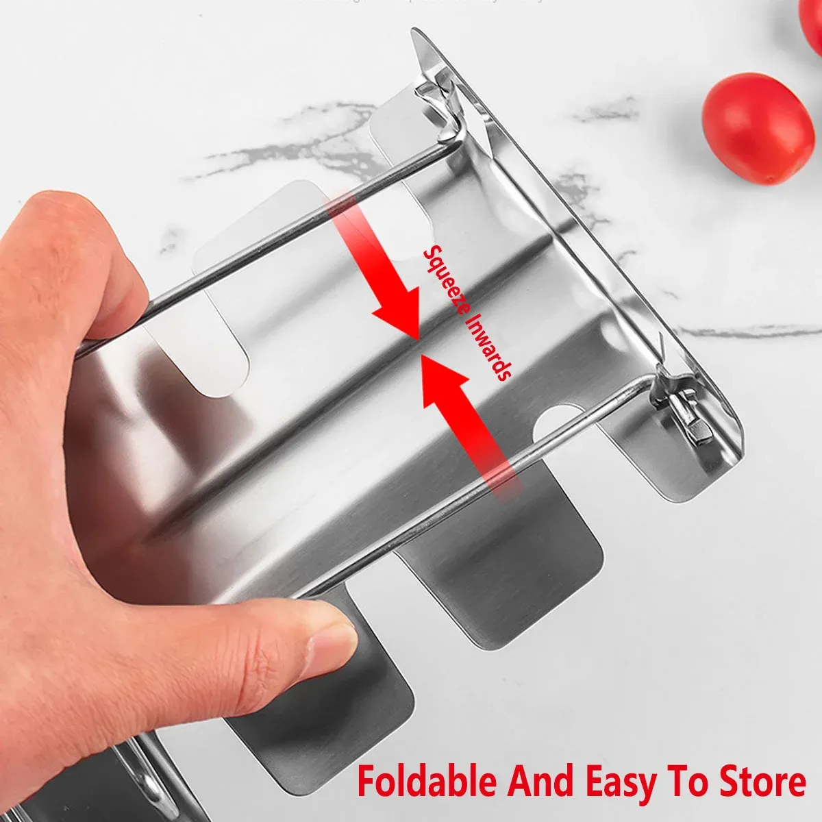 Stainless Steel Folding Chicken Rack Metal Grill Chicken Meat Holder Adjustable — image 6