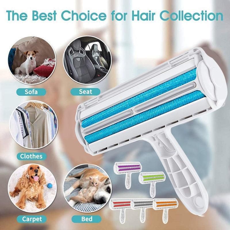 Pet Hair Remover Brush Dog Cat Fur Cleaning Roller Reusable Self Cleaning Tool - Orange — image 2