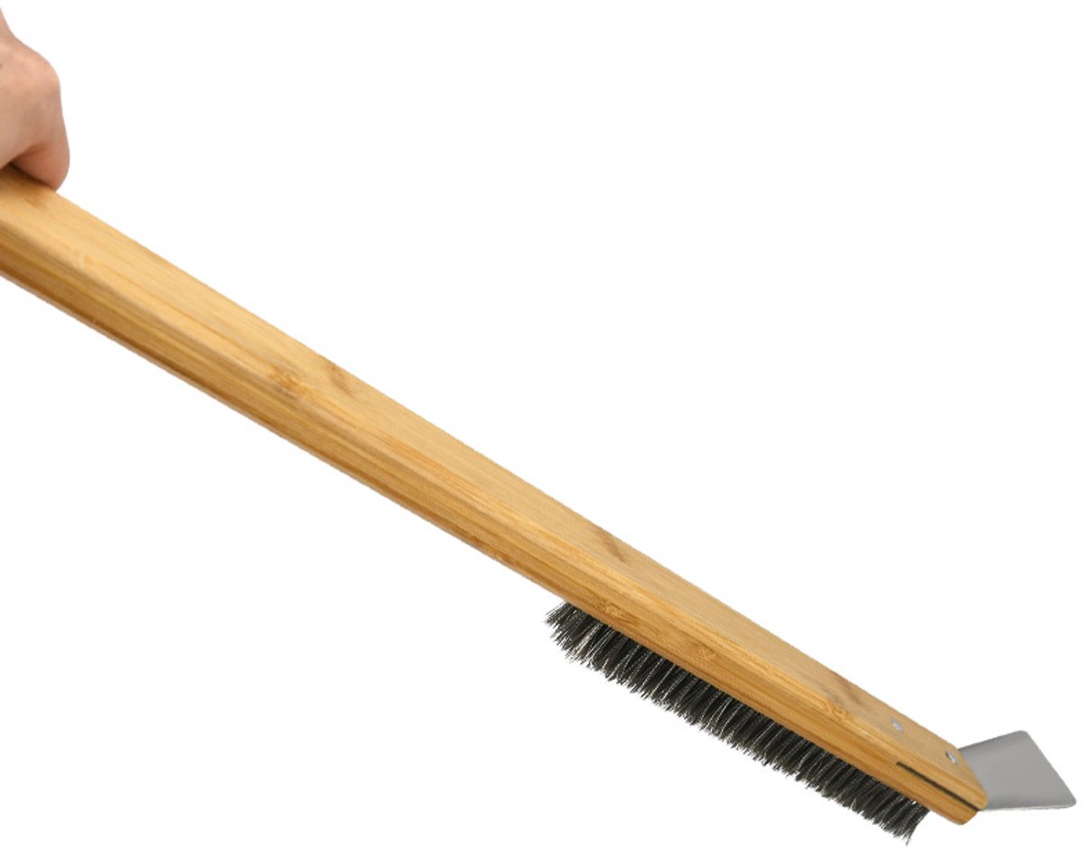 Pizza Stone Cleaning Brush - 57.5cm - Pizza Oven Brush - Barbecue Grill Cleaning Tool with Wooden Handle - Kitchen Oven Accessories - Portable Brush - With — image 4