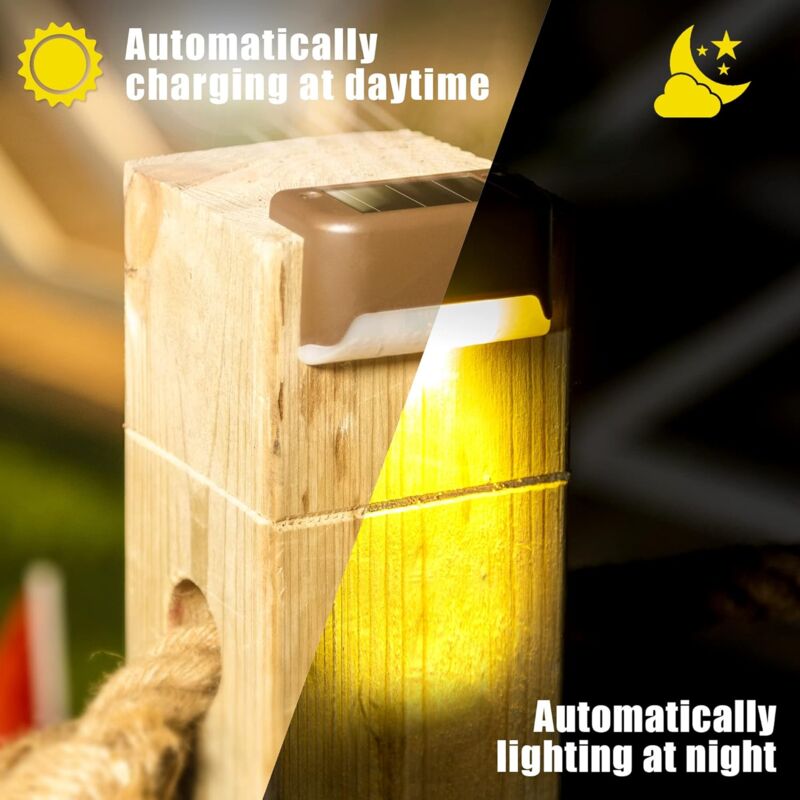 12 Pack Solar Lights Waterproof Solar Powered Lights For Deck, Stairs, Fence, Yard, Patio And Driveway (Warm White) — image 2