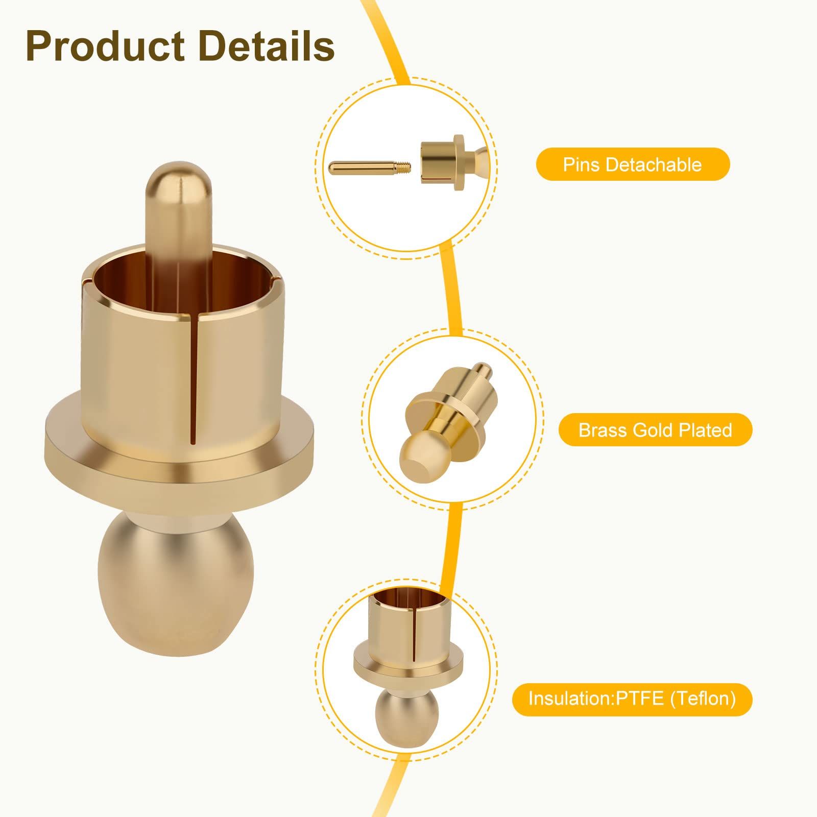 RCA Male Plugs RCA Dust Caps, 8Pcs, Detachable Center Pin Noise Stopper Dust Proof Protectors (Gold Plated) — image 5