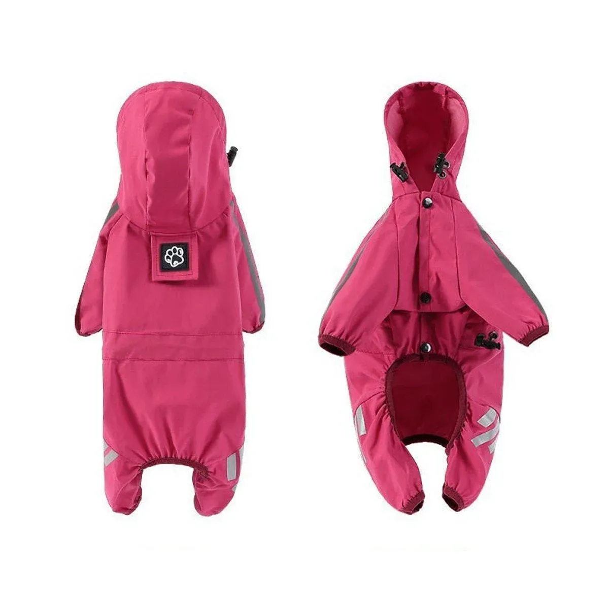 Waterproof Four Corner Pet Raincoats In Large Medium And Small Sizes Are Suitable For Dogs - Pink - L