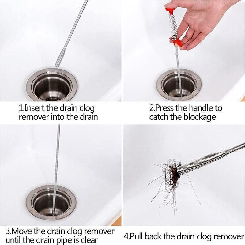 Flexible Spring Pick Up Tool Drain Cleaner Stick Snake Hair Remover — image 6