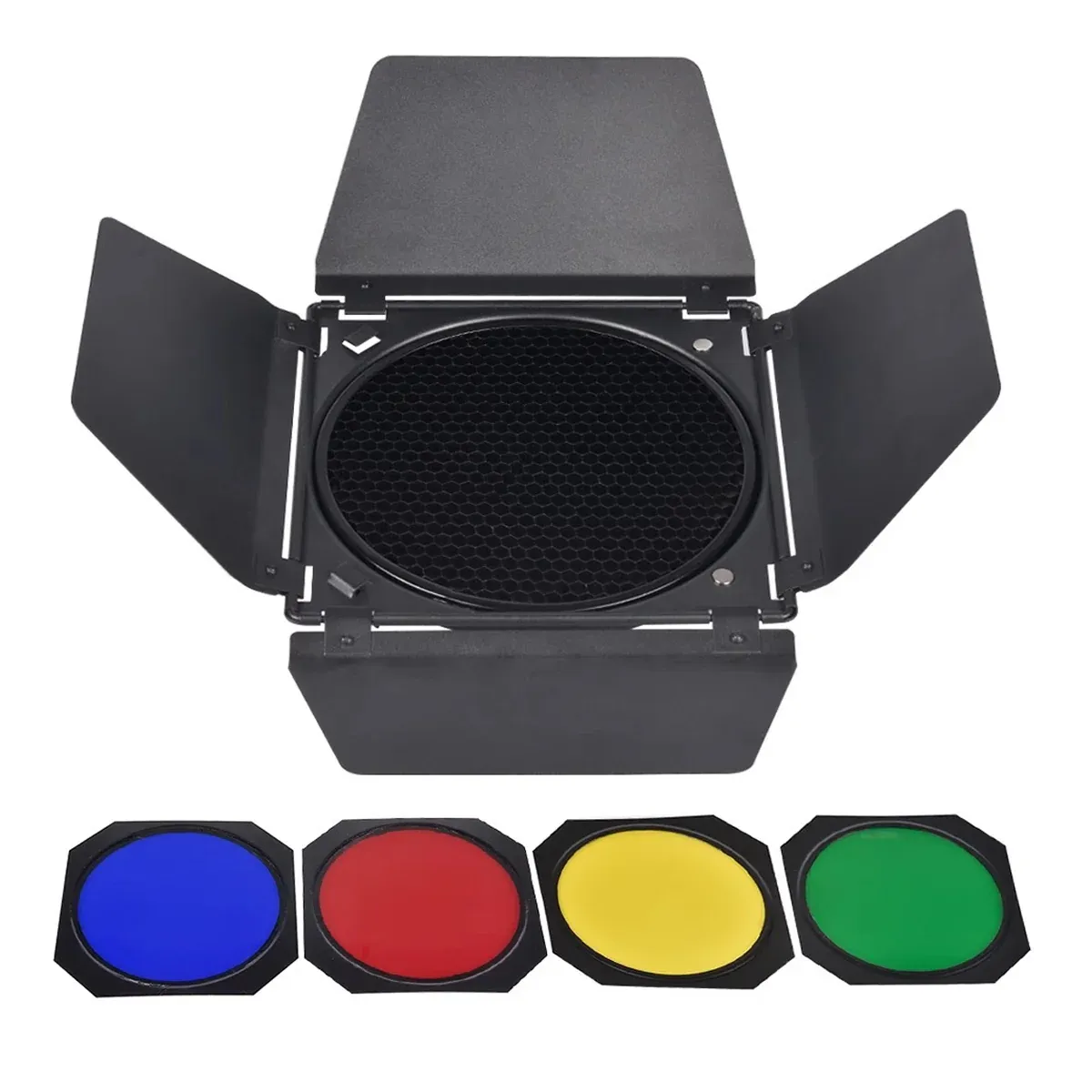 7 Inch 4-Leaf BarnDoor Kit Light Modifier for Flash Speedlight Camera Lighting — image 2
