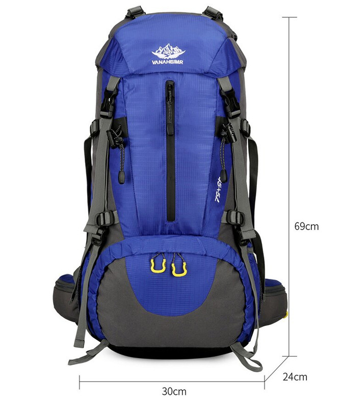 Blue 36-55L Outdoor Hiking Backpack - Durable Water Resistant Travel Bag for Trekking, Camping, and Adventure — image 6