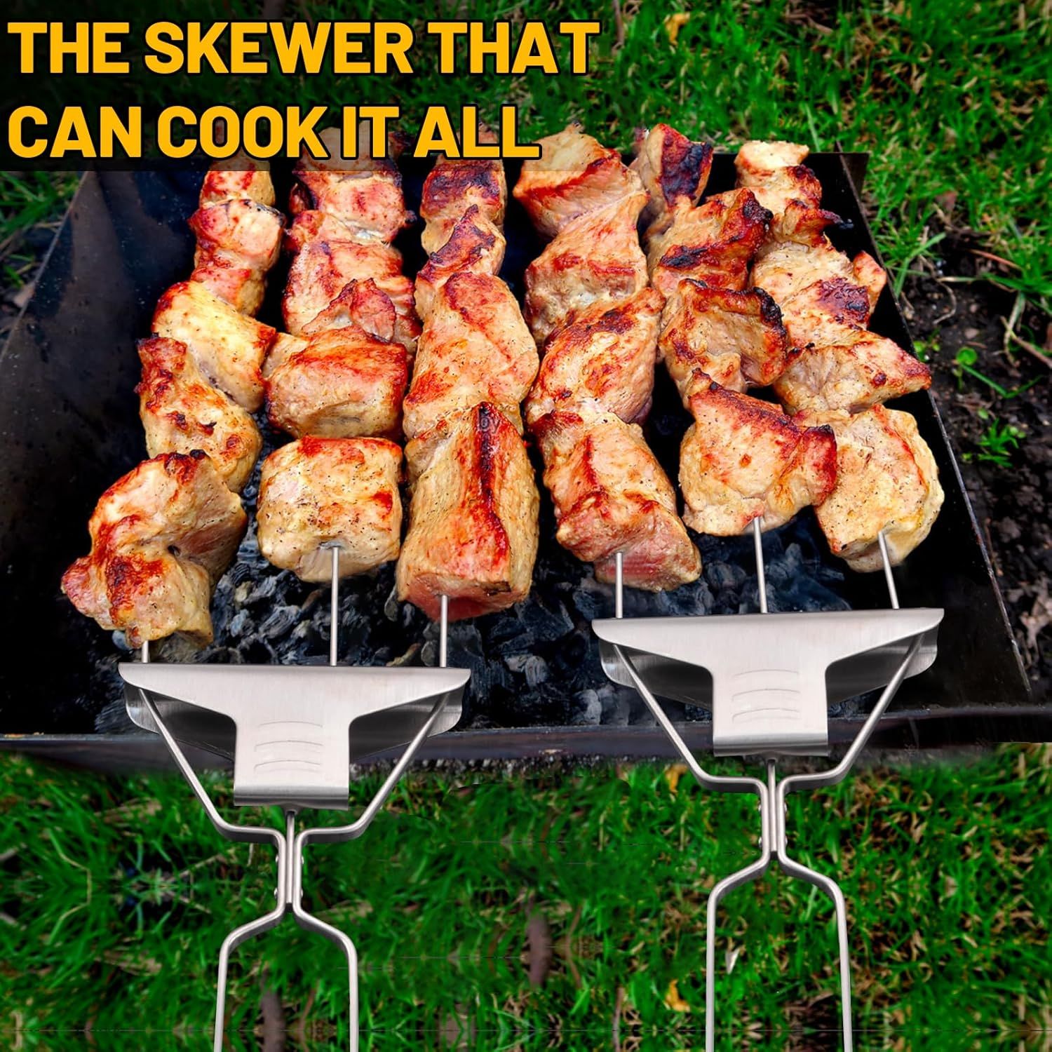 3-Prong Stainless Steel Skewers for BBQ — image 5
