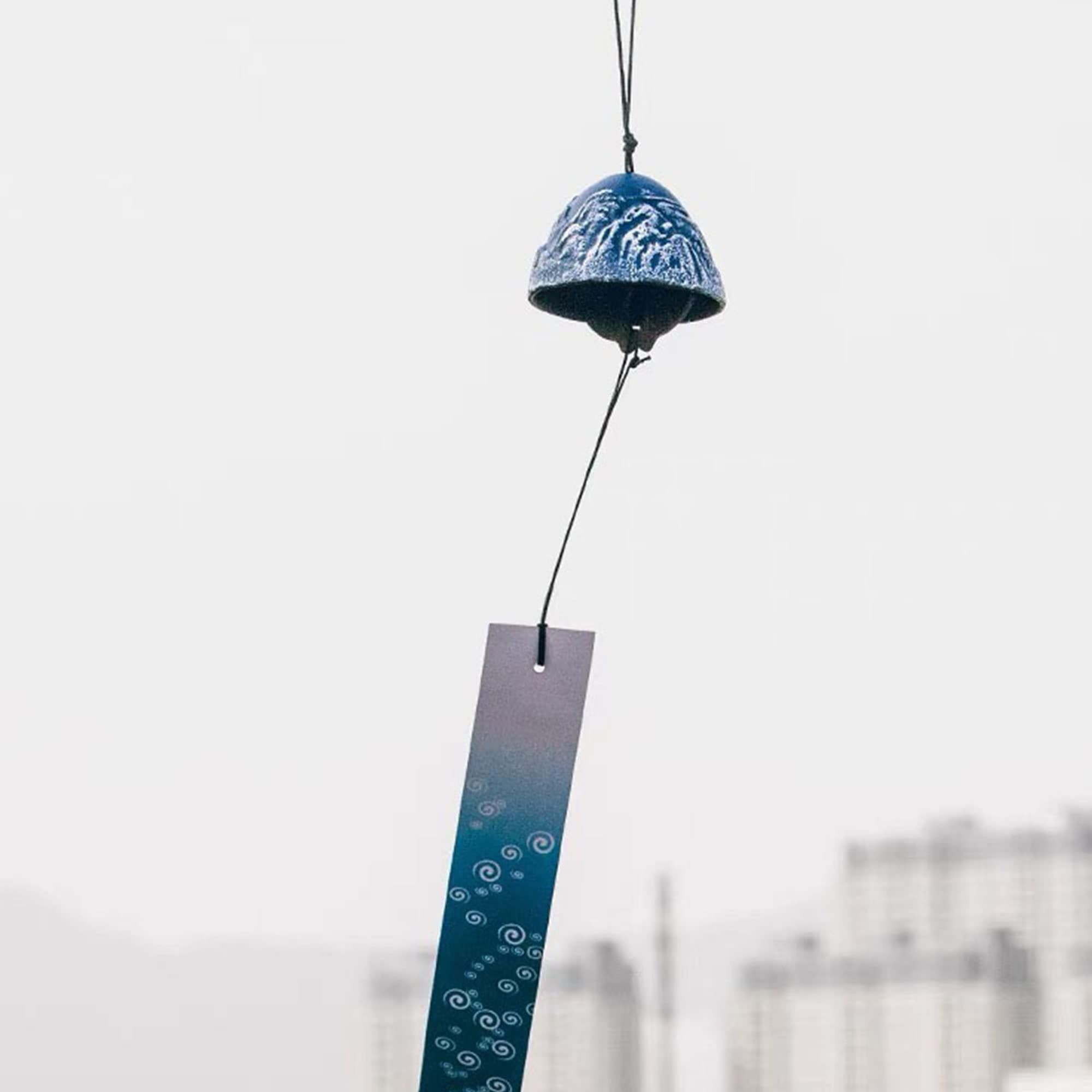 Windchimes Set of 3, Cast Iron Japanese Mount Fuji Wind Chime, Garden Decoration Wind Bell for Outside Patio Hanging Decor — image 4