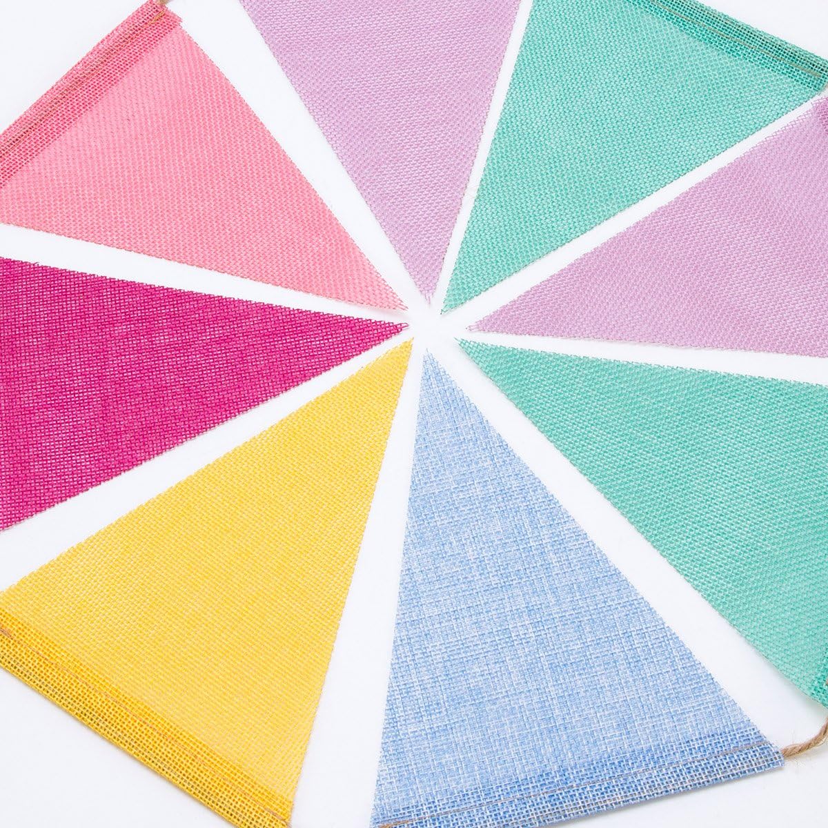 72 Flags Imitated Burlap Pennant Banner Multicolor Fabric Triangle Flag Bunting for Summer Party and Festival Classroom Hanging Decorati — image 5