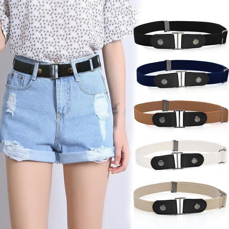 Buckle-Free Elastic Invisible Comfortable Womens No Bulge Hassle Belt For Jeans - Red — image 4