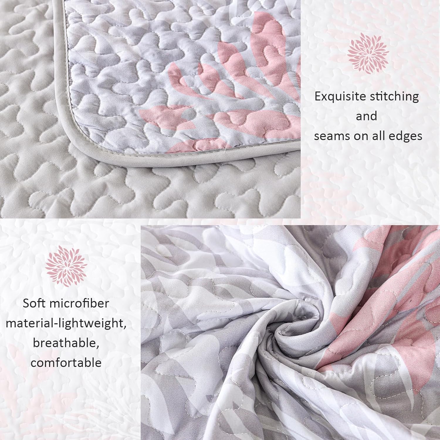 Mosaic Quilted coverlet and pillowcovers set: Unique Patchwork Design - Queen size โ image 5